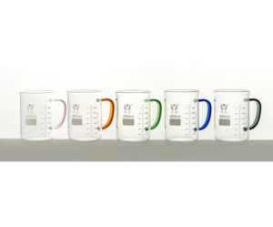 1105-3-Creative-Beaker-Glass-Mug-with-Colored-Handle-&-Graduations 1105-3 Creative Beaker Glass Mug with Colored Handle & Graduations