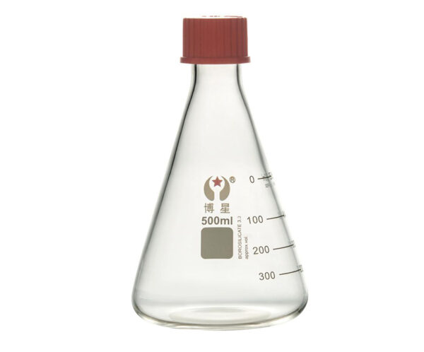 1122-2-Glass-Erlenmeyer-Flask-with-GL-Threaded-Screw-Cap 1122-2 Glass Erlenmeyer Flask with GL Threaded Screw Cap