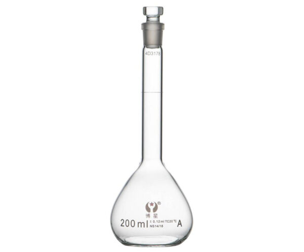 1621-1 Class A Clear Glass Volumetric Flask with Glass Stopper 1621-1 Class A Clear Glass Volumetric Flask with Glass Stopper