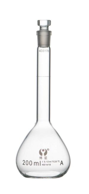 1621-1 Class A Clear Glass Volumetric Flask with Glass Stopper
