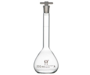 1621-2 Class B Clear Glass Volumetric Flask with Plastic/Glass Stopper
