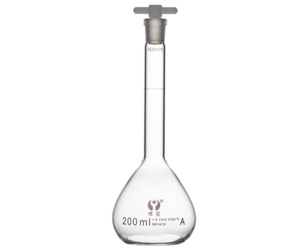 1621-2 Class B Clear Glass Volumetric Flask with Plastic/Glass Stopper 1621-2 Class B Clear Glass Volumetric Flask with Plastic/Glass Stopper