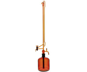 1655-3-Class-A-Automatic-Zeroing-Amber-Glass-Burette-Set-with-Glass-Stopcock-&-Reservoir-Bottle 1655-3 Class A Automatic Zeroing Amber Glass Burette Set with Glass Stopcock & Reservoir Bottle